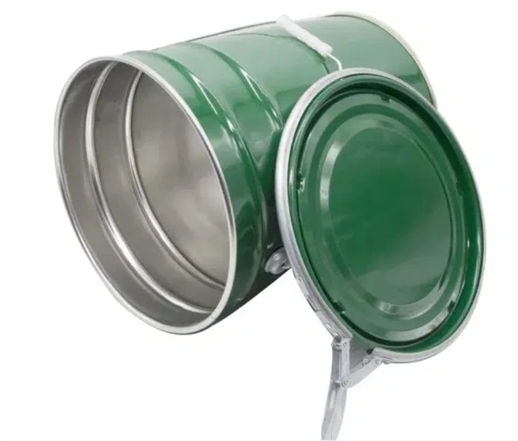 Seau en acier de 5 gallons, tête ouverte, couvercle de verrouillage à levier
