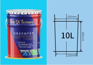 Seaux métalliques de 10 L pour peinture de sol époxy à base d'eau
